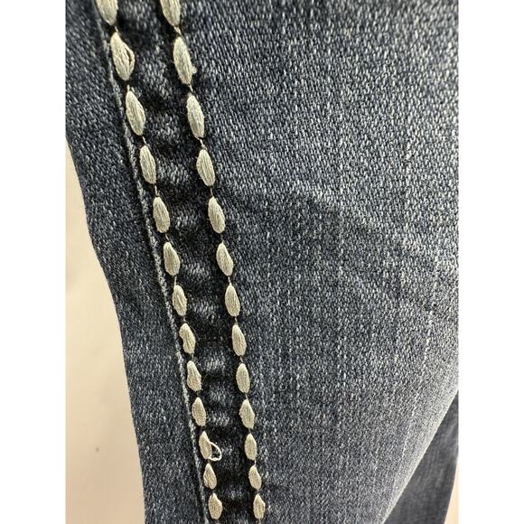 LA Idol USA Women’s Jeans Embellished Flap Pockets Blue Stitching Sz 5 EUC - Picture 14 of 16